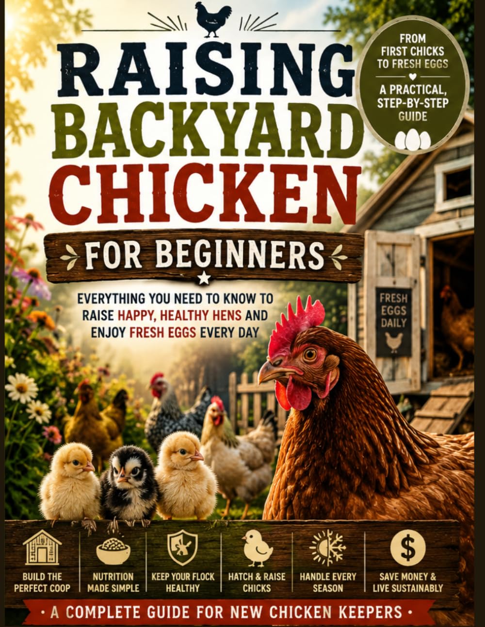 Raising Backyard Chickens for Beginners: Everything You Need to Raise Healthy Hens, Collect Fresh Eggs, and Build a Thriving Backyard Flock