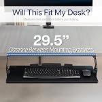 VIVO Large Under Desk 27 x 11 inch Computer Keyboard and Mouse Tray with Swinging Height Adjustment, 12 Settings, Platform Drawer for Typing, Holds 11 lbs, Black, MOUNT-KB08S
