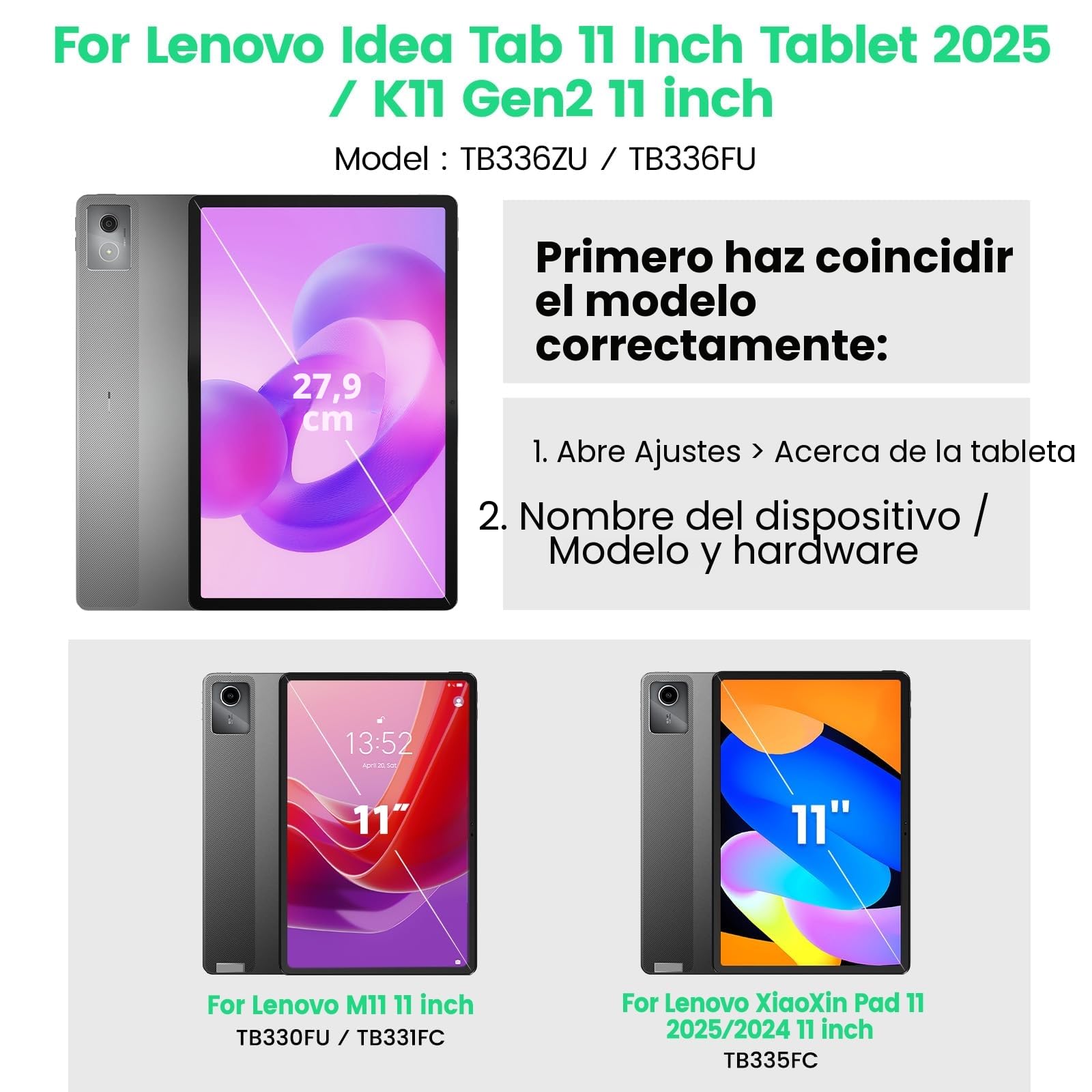 SEYMAC Funda para Lenovo Idea Tab 11 2025 / Lenovo Tab M11 2024/ K11 Gen 2 11 Pulgadas, Funda Resistente a los Golpes con Protector de Pantalla/Soporte Plegable/Correa para el Hombro, Negro