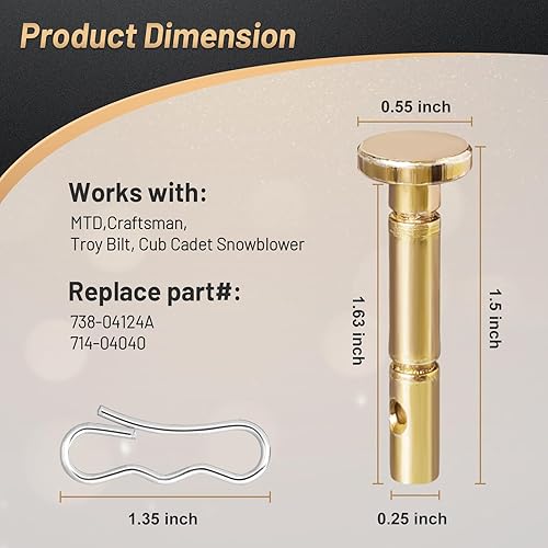 Miniatura 2 de IDEASURE 20 pasadores de cizalla para quitanieves, pasadores de cizalla y pasadores de chaveta compatibles con el quitanieves Craftsman Troy Bilt,