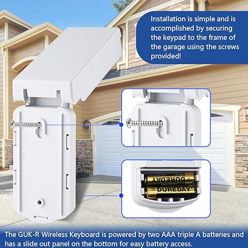 Miniatura 5 de Teclado universal para puerta de garaje GUK-R, inalámbrico para puerta de garaje, para Genie, puerta de arriba, LiftMaster, Chamberlain, Craftsman,