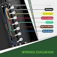 Vista 3 de RVGUARD Cable de remolque de 7 vías de 8 pies con kit de caja de conexiones de 7 bandas, incluye interruptor de separación de 12V y soporte