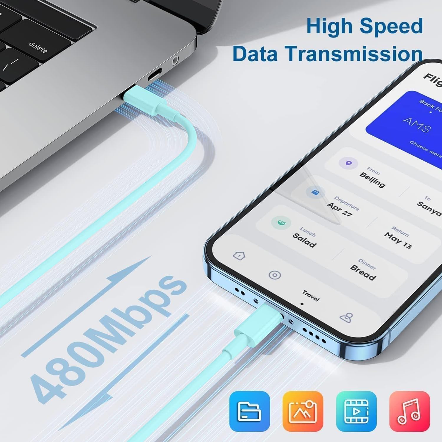 iPhone Charger Fast Charging, Type C Wall Charger Block Plug and 10ft USB C to Lightning Cable Cord Long, Adapter Cube Brick Box for Apple iPhone 14 Pro Max/14 Plus/13 Pro/12 Mini/11/XS/XR/X/iPad Air thumbnail