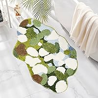 Vista 8 de LEVINIS Alfombras de baño de musgo, bonita alfombra decorativa de musgo para baño, alfombra suave de pelo largo, alfombra de área para dormitorio