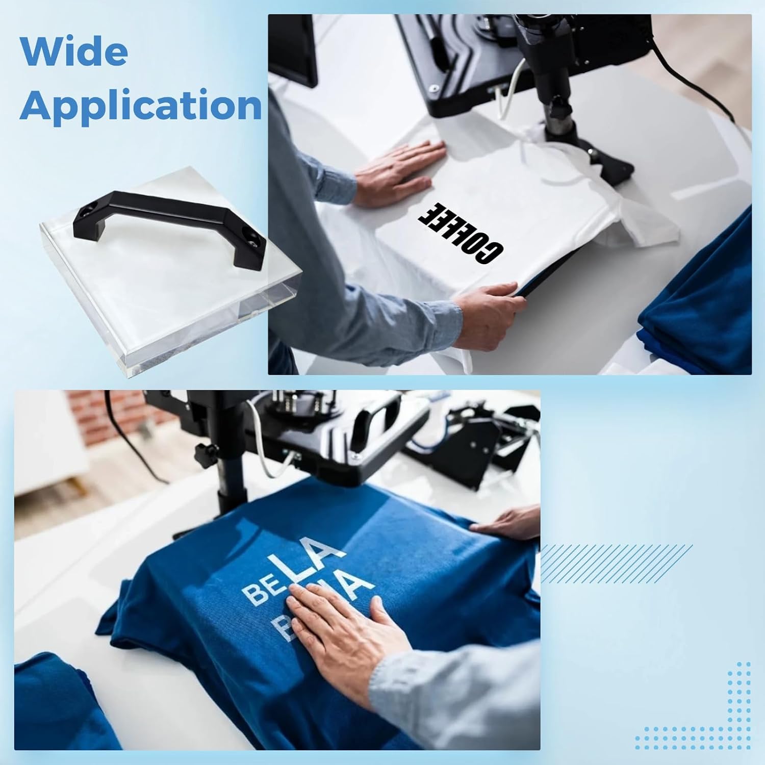 Hand Tool Heat Press Block, Ergonomic Grip, Crafting Diy Apparel Transfer Pressing Tool, Htv Vinyl Cooling, Sublimation Accessories