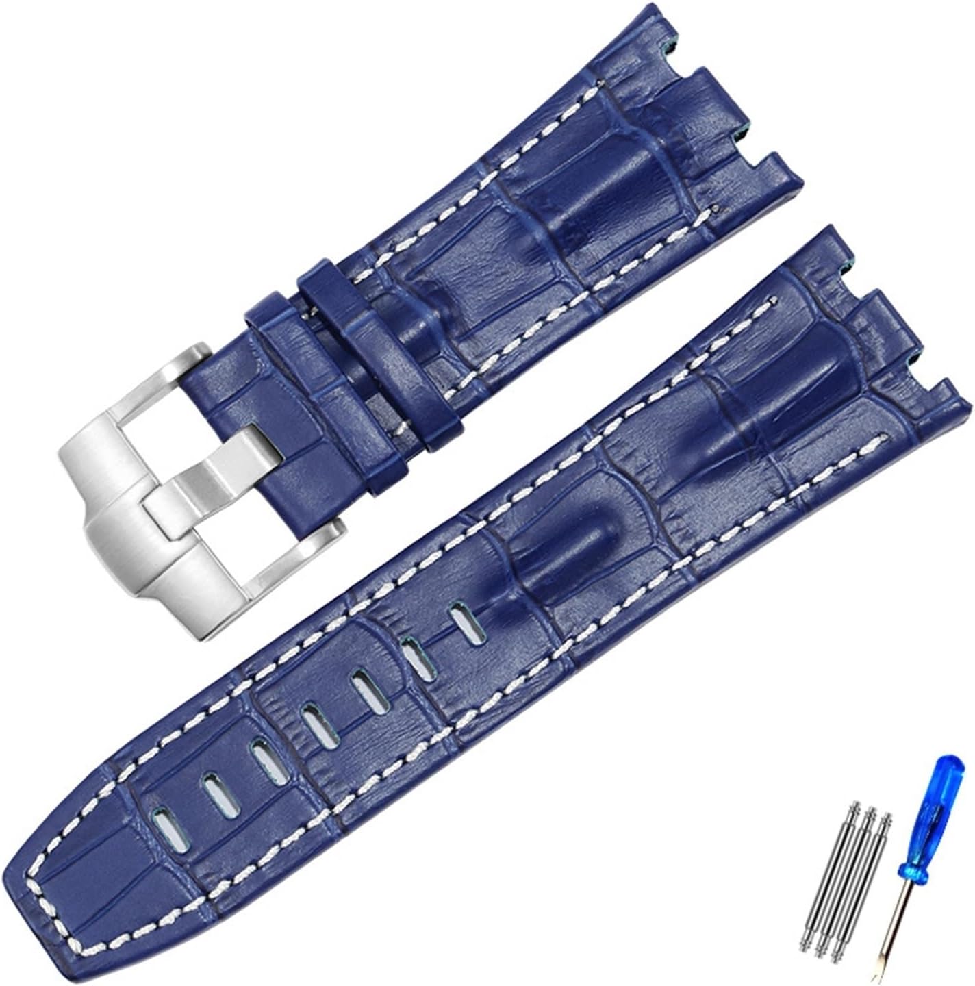 MJMT06 Genuine Leather Watch Strap Compatible with AP 15703 Royal Oak Offshore Series 28mm Black Brown Blue Watchbands Accessories Men