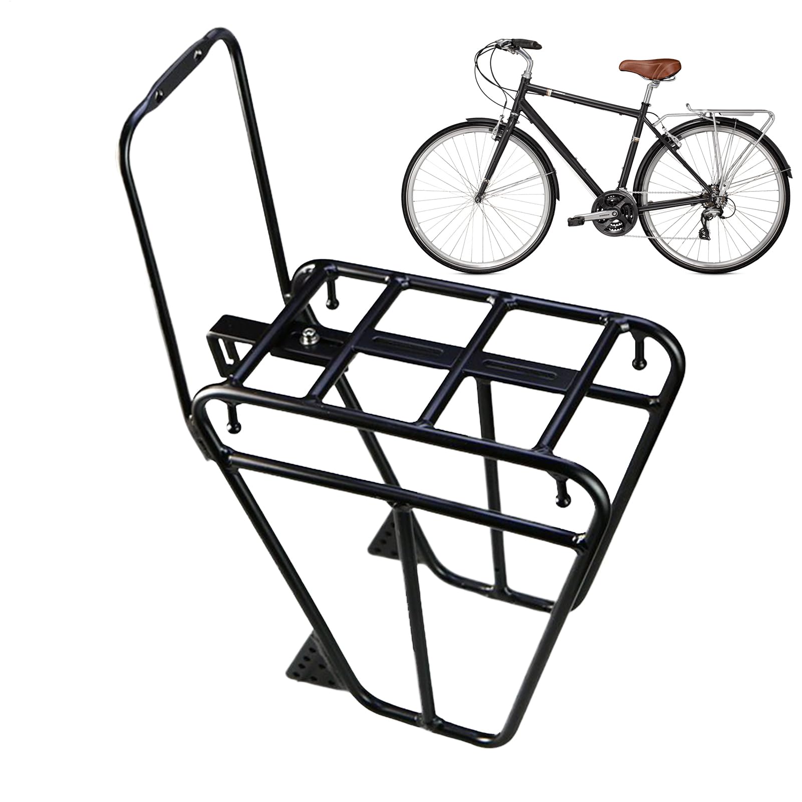 Bagażnik Przedni Na Rower Akcesoria Kolarskie Sprzęt Na Bagaż | Aluminiowy Kosz Przedni Na Rower Do Kempingu, Wędkarstwa, Sportu, Bagażu, Rodziny I Rowerowych Wypraw