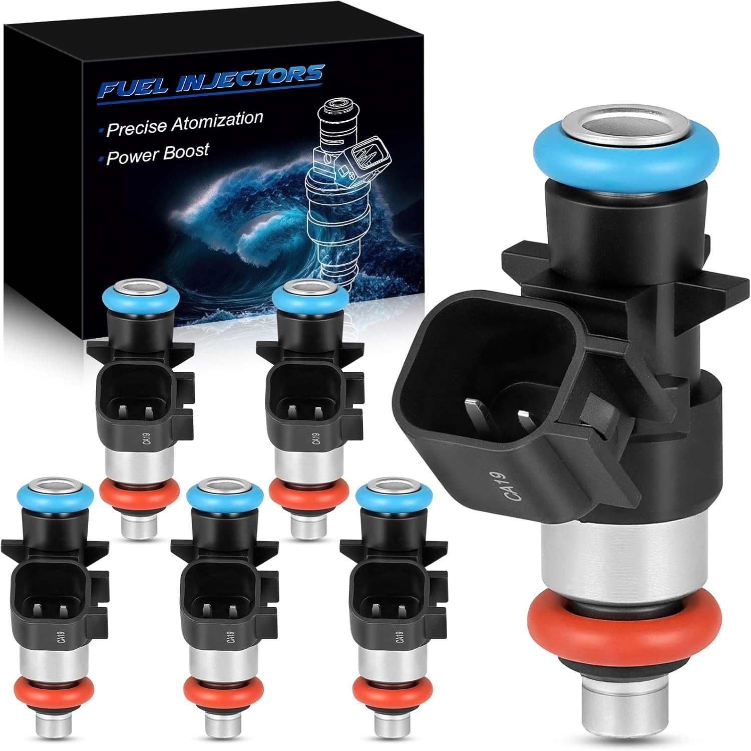 Upgraded 3.6L V6 Fuel Injectors fits for:-Jeep 2012-2017 Wrangler 2011-2015 Grand Cherokee, for:-Dodge Charger Durango Journey Avenger Challenger, for:-Chrysler 200 300, 0280158233 (6)