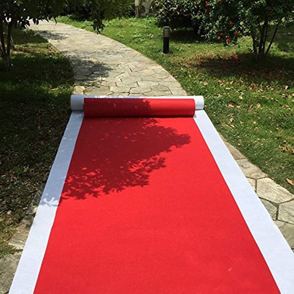 Chemin d'allée de mariage - Décoration d'extérieur pour fête - 60 x 300 cm - Rouge