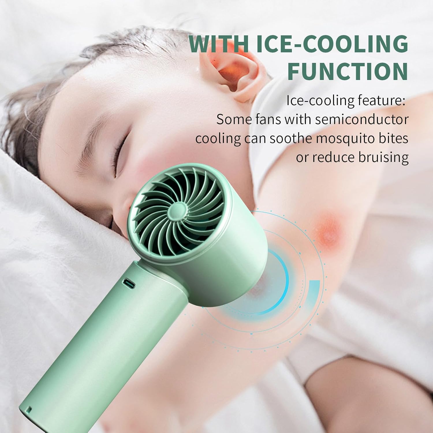 Handheld Fan,Portable Turbo Fan with Ice Cooler, 12H Long Lasting 4000mAh Battery,10000 RPM Strong Wind,Portable Fan for Travel, Valentines Day Gifts (Olive Green)