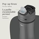 Contigo Ashland 2.0 Water Bottle with Straw and Leak-Proof Locking Lid, BPA-Free Plastic, Dishwasher Safe, Licorice, 24 oz (709 mL)