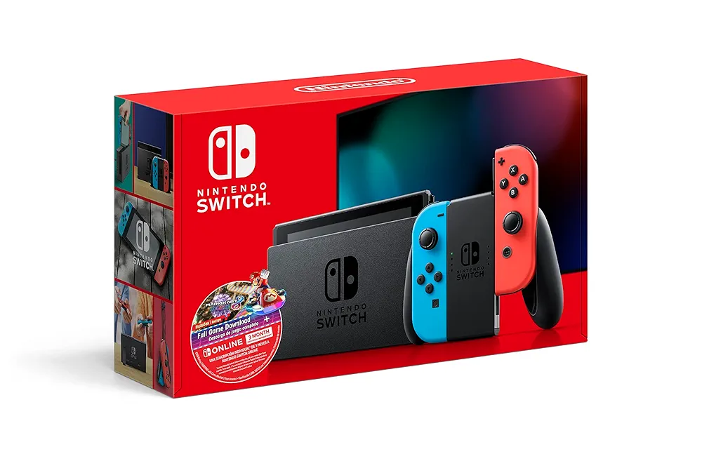 Nintendo Switch ネオンブルー/レッド マリオカート8デラックス付 Amazon.com: Nintendo Switch w/Neon Blue & Neon Red Joy-Con +
