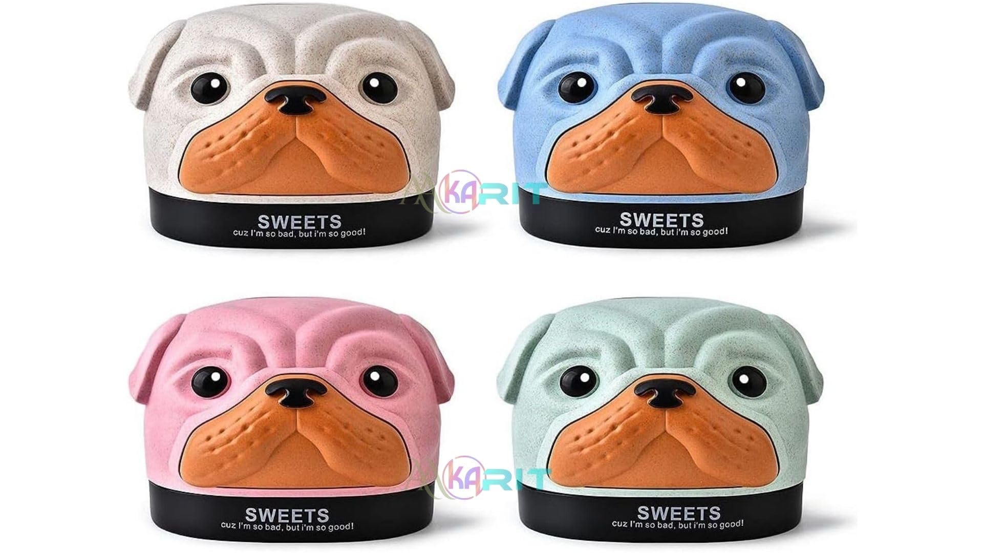 Aakarit Cartoon Bobby Dog Tissue Storage Box, Suction Paper, Funny and Creative Household Items, for Living Room Decoration and Kitchen | Multicolor | Pack of 1
