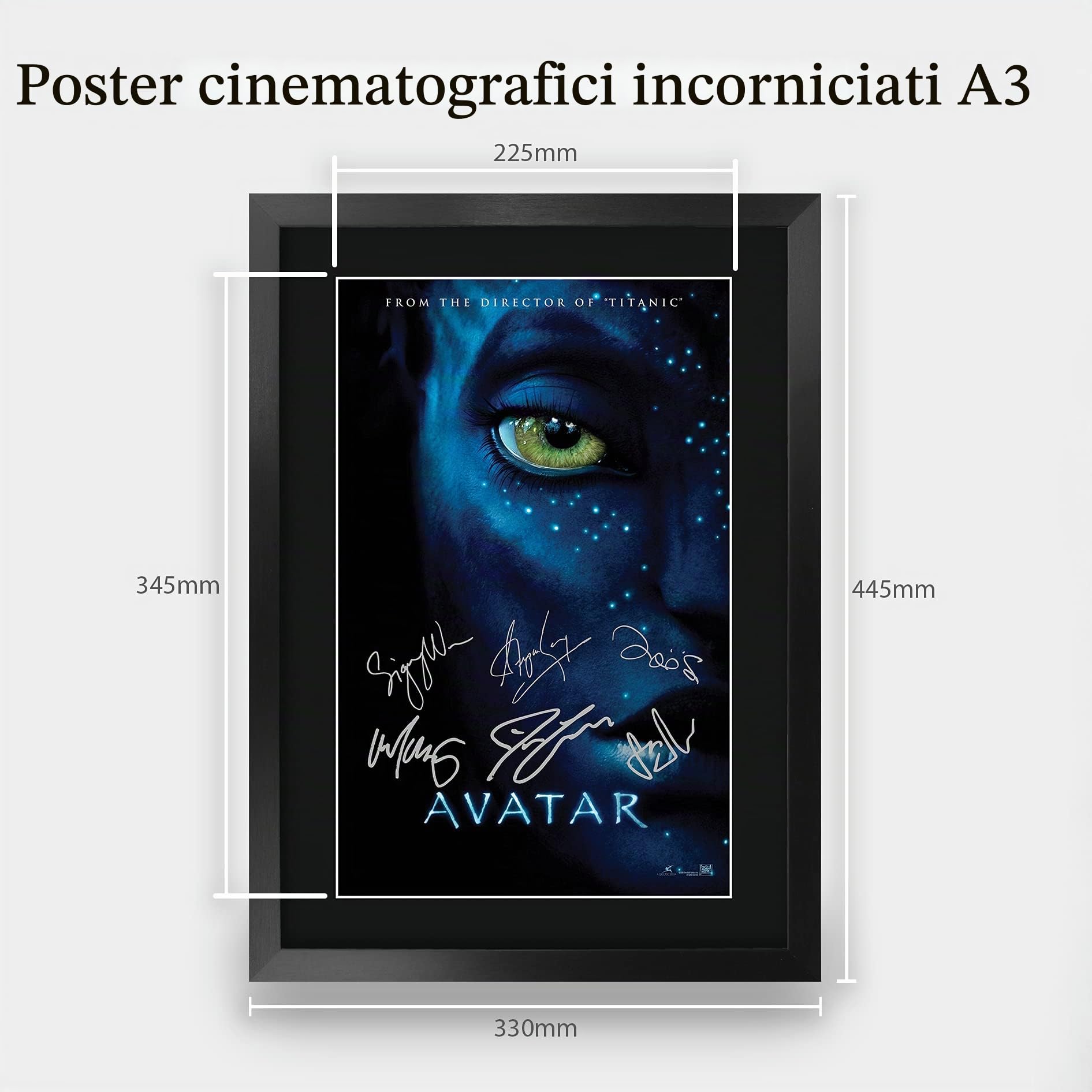 HWC Trading Avatar A3 Incorniciato Firmato Regalo Visualizzazione Delle Foto Print Immagine Autografo Stampato Per Gli Appassionati Di Cinema