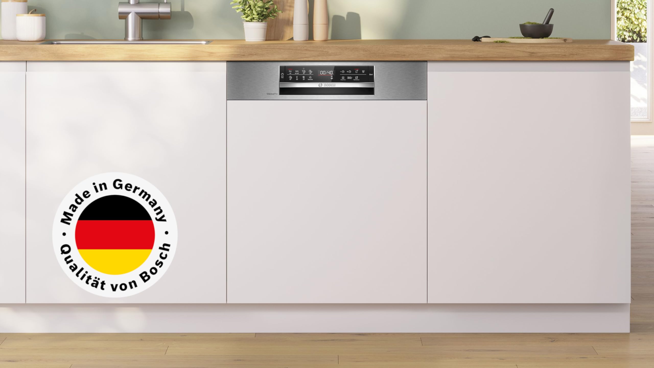 Bosch Serie 6 Teilintegrierter Geschirrspüler 60 cm Edelstahl SMI6ECS18E