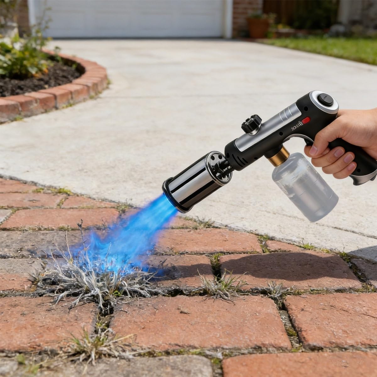 Kitchen Torch Gun, Culinary Torch Lighter, Propane Torchs, Flame Thrower Gun with Adjustable Flame & Safety Lock, for Sous Vide Searing Steak, Grill, Charcoal Starter