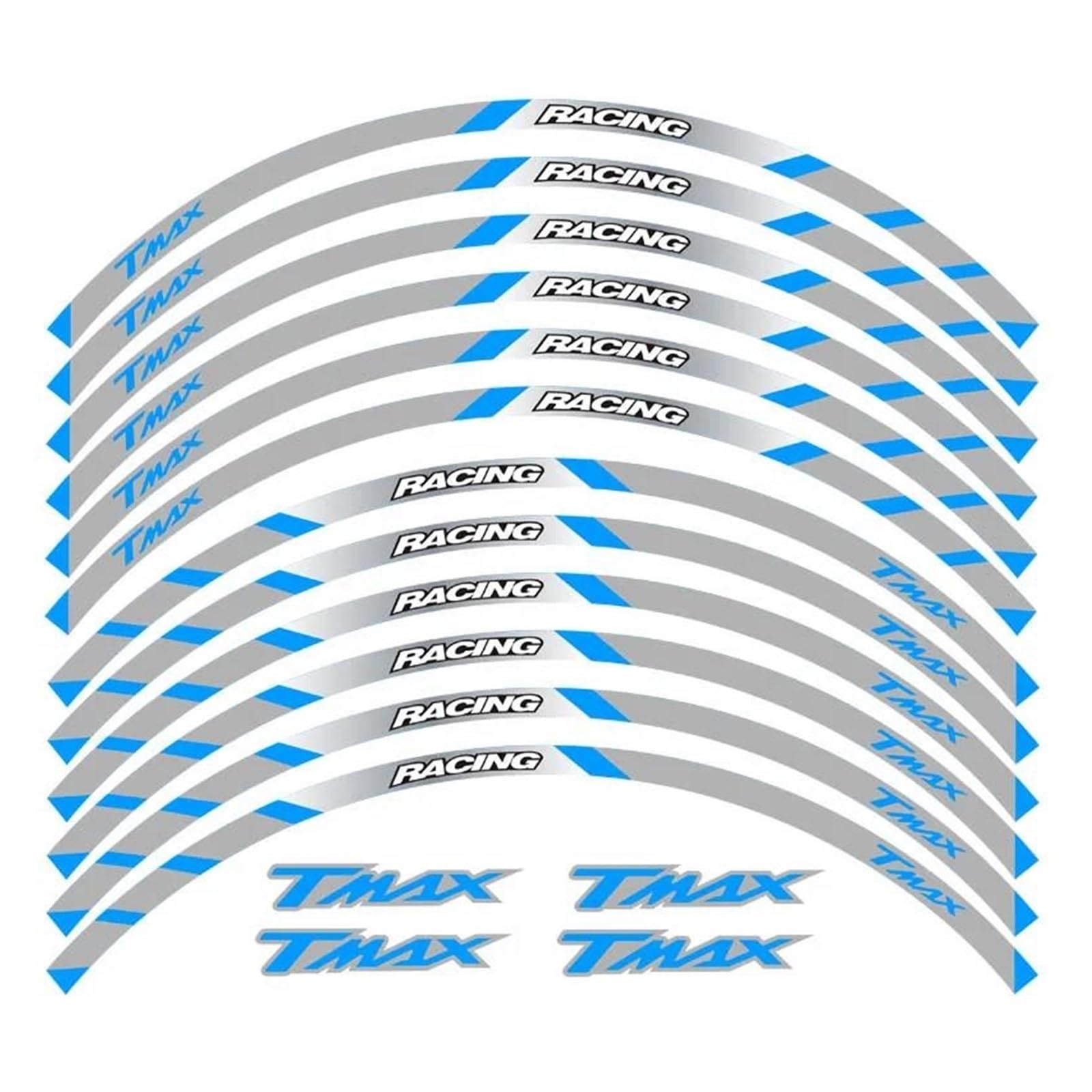 Motorcycle Front and Rear Wheels Edge Outer Rim Sticker Reflective Stripe Wheel Decals for Yamaha Tmax