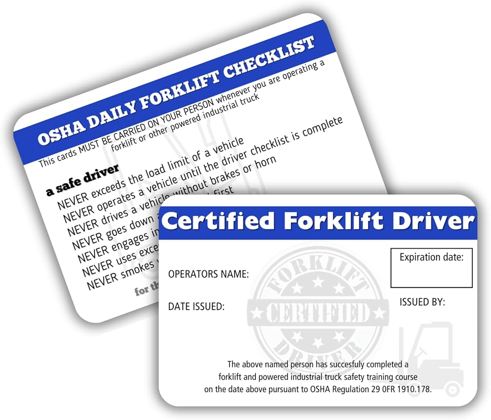 Lashicorn Qualified Forklift Operator Certification Card | 5 pk 3.5x2.25” Plastic Wallet Training Certificate with Expiration Date Fill in Name Completion Hard Hat OSHA Checklist Bulk ID Tag : Buy Online at lashicorn-qualified-forklift-operator-certification-card-5-pk-3-5x2-25-plastic-wallet-training-certificate-with-expiration-date-fill-in-name-completion-hard-hat-osha-checklist-bulk-id-tag-buy-online-at