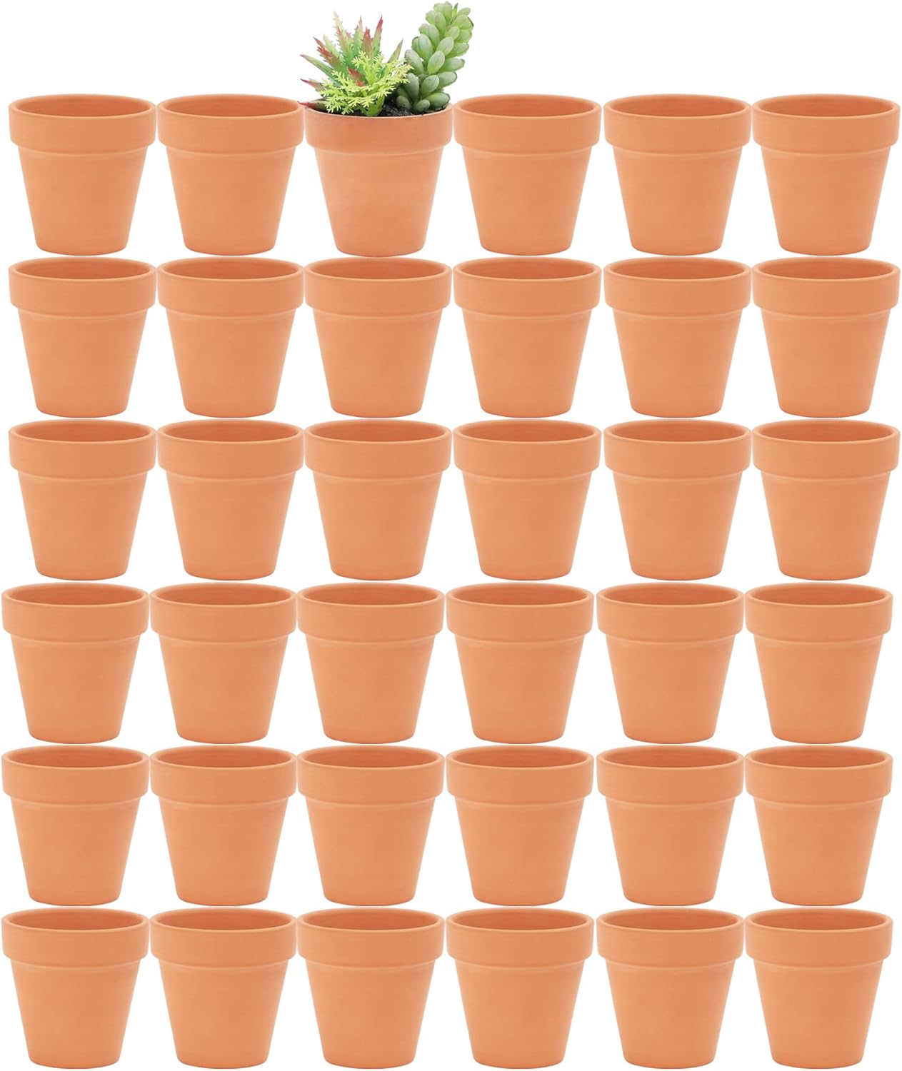 Yishang 2.5 inch Terracotta Pots with Drainage Holes,Small Mini Clay Ceramic Pottery Planter,Cactus Flower Terra Cotta Pots,Succulents Nursery Pots for Indoor/Outdoor Plants,Crafts,Wedding-36 Pack