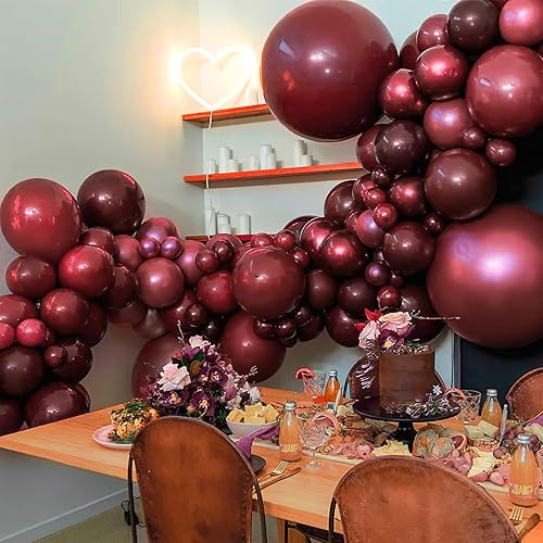 Miniatura 7 de PartyWoo 50 globos rojos retro, 50 globos de 12 pulgadas y dorado metálico, 50 unidades, 12 inc