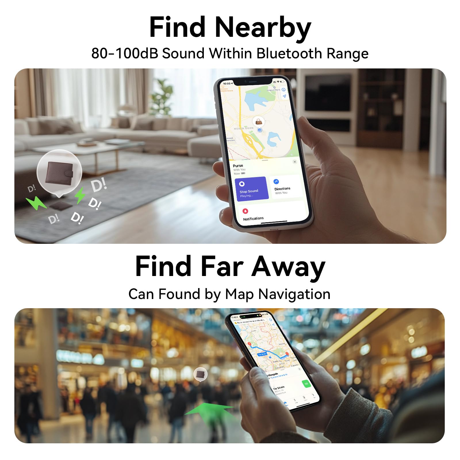 Wallet Tracker Card 2mm, Smart Air Tag con blocco RFID, ricaricabile via USB, impermeabile IP67, funziona con l'app Apple Find My (solo iOS) Per trovare e tenere sotto controllo le vostre cose.
