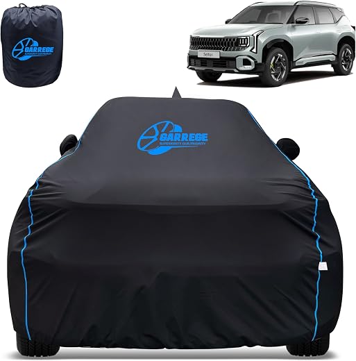 GARREGE 100% Waterproof Car Cover for Kia Seltos 2026 Model - Black, All-Weather &amp; Animals Nail Protection with Mirror &amp; A...