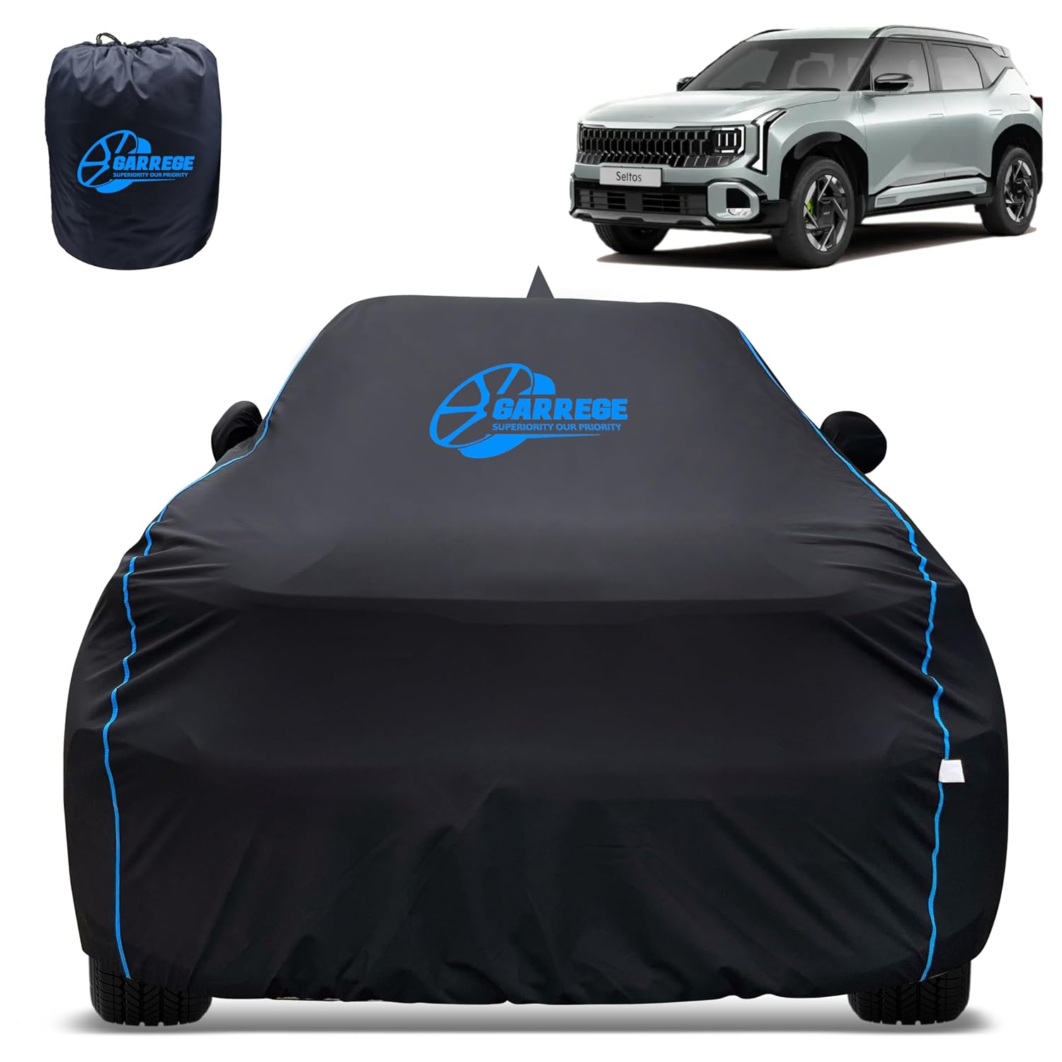 GARREGE 100% Waterproof Car Cover for Kia Seltos 2026 Model - Black, All-Weather & Animals Nail Protection with Mirror & A... - Review, Price and Buying Guide
