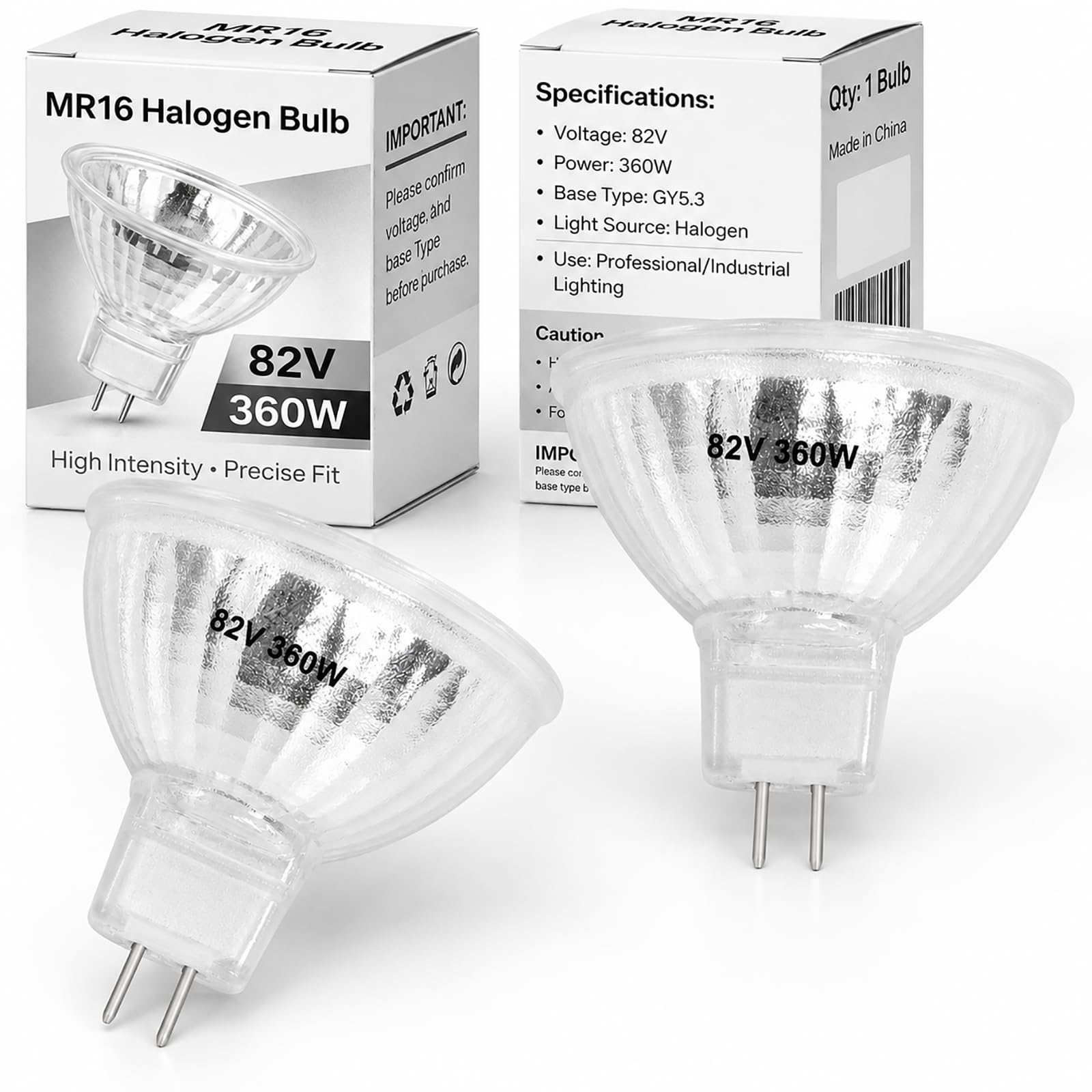EN-X Projector Bulbs 2 Pack, 82V 360W MR16 GY5.3 Compatible with Apollo
