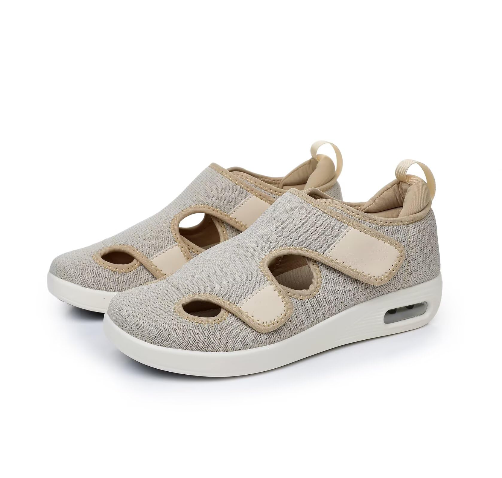 VibeCraft Diabetessandalen für Damen und Herren mit Klettverschluss, Druckentlastend und atmungsaktiv, Ideale Sandalen für geschwollene Füße und den täglichen Gebrauch