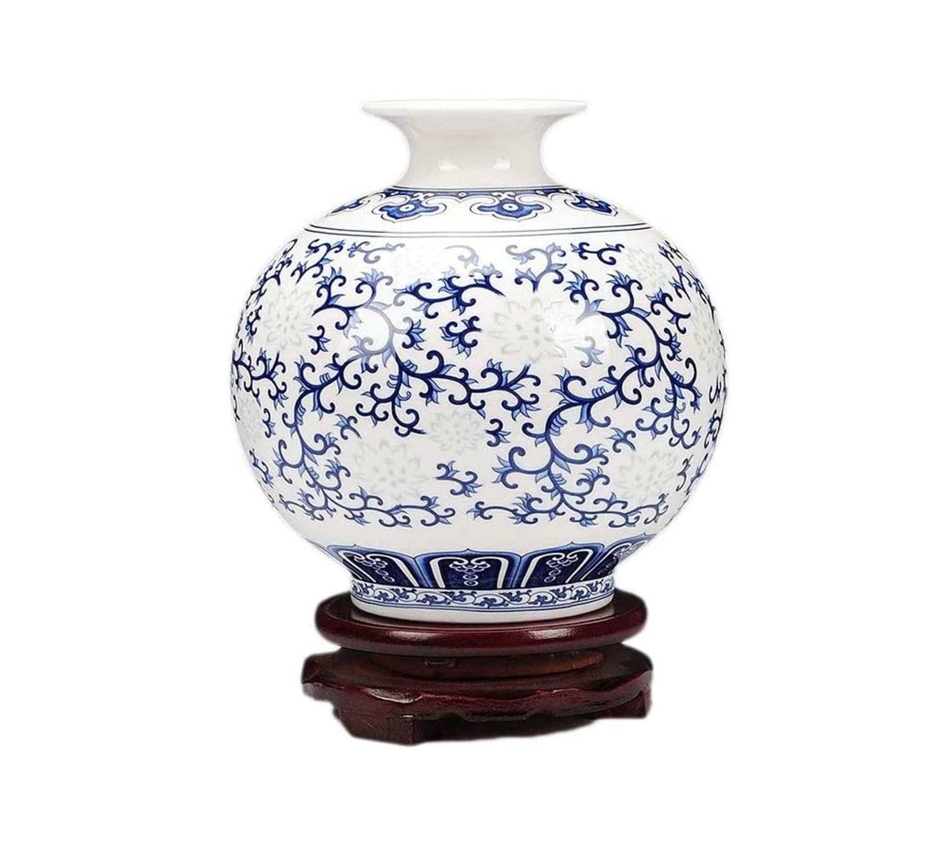 Vasen Vase aus Keramik, handgefertigt, mit drehbarem Sockel, Büro- und Wohnaccessoires (17 x 16 cm) for Blumen Deko
