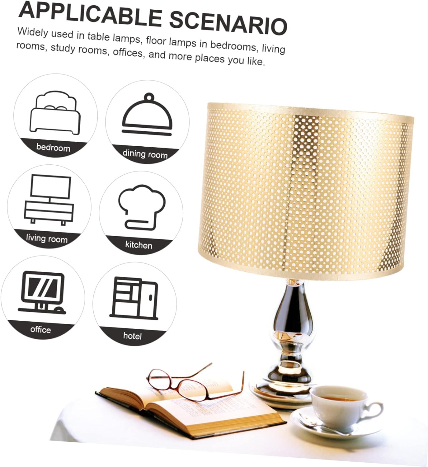 LIFKOME Pleated Fabric Lampshade E27 Replacement Drum Lamp Shade for Table and Floor Lamps Easy to Assemble Light Grey Color