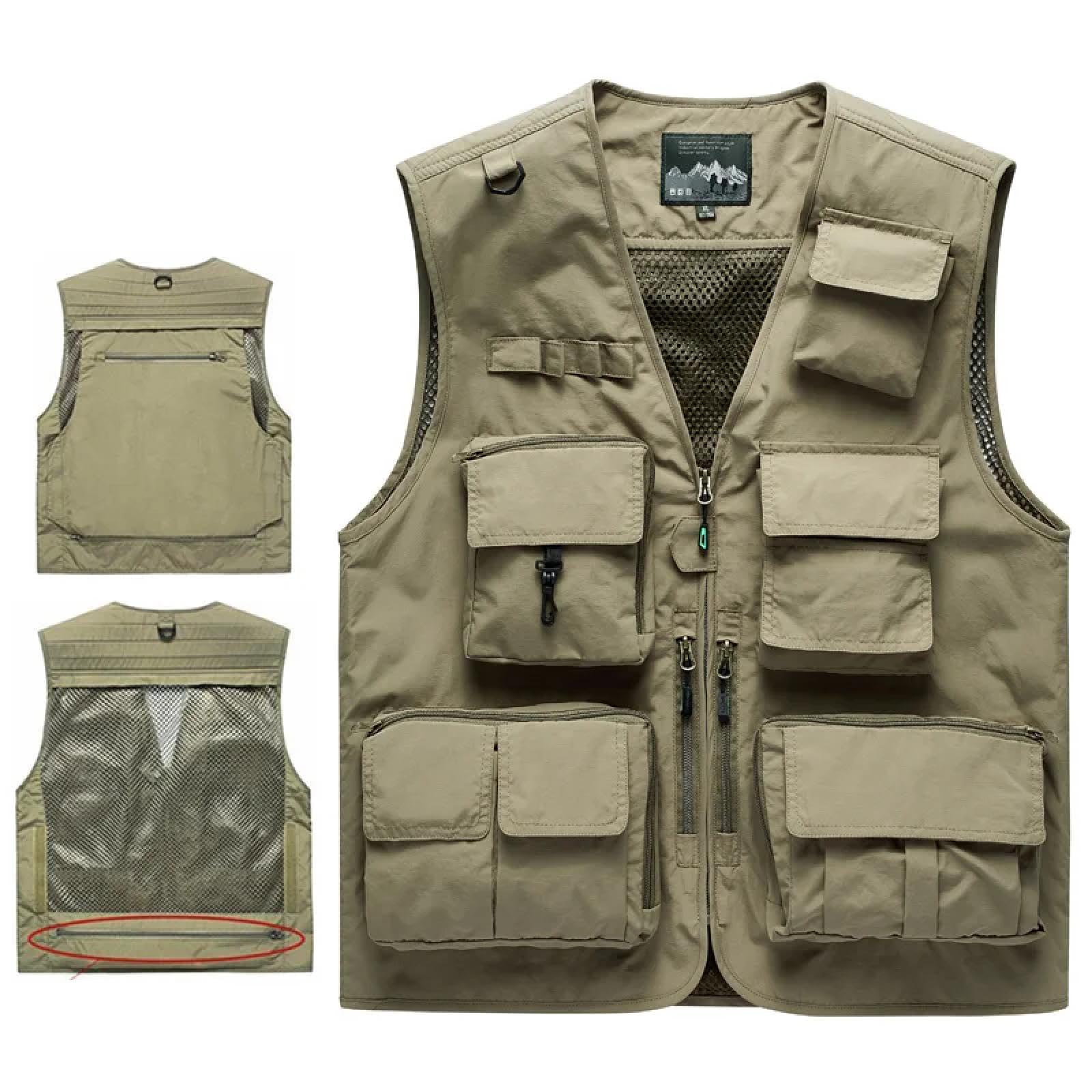 Weste Vest Outdoor-Freizeit Weste Herren Atmungsaktiv Outdoor-Sport Mantel Freizeit Weste Herren