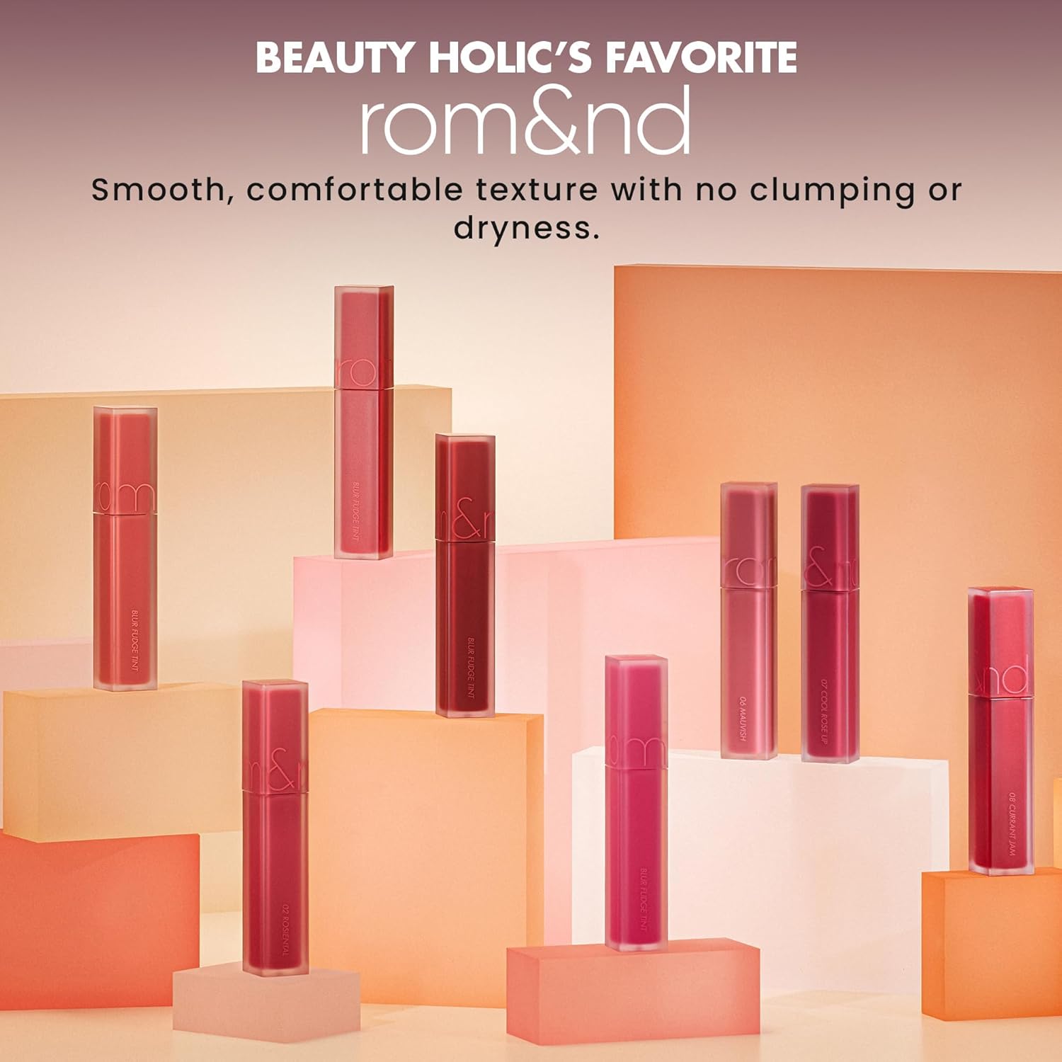 rom&nd BLUR FUDGE TINT 06 Mauvish - Velvety Matte Lip Stain for Smooth, Long-Lasting K-Beauty Color - Image 7