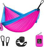 Grassman Hamacs pour enfants - petits hamacs de camping, équipement de camping portable pour les enfants à l'intérieur/à l'extérieur, avec des paillettes d'arbre & Carabines Bleu
