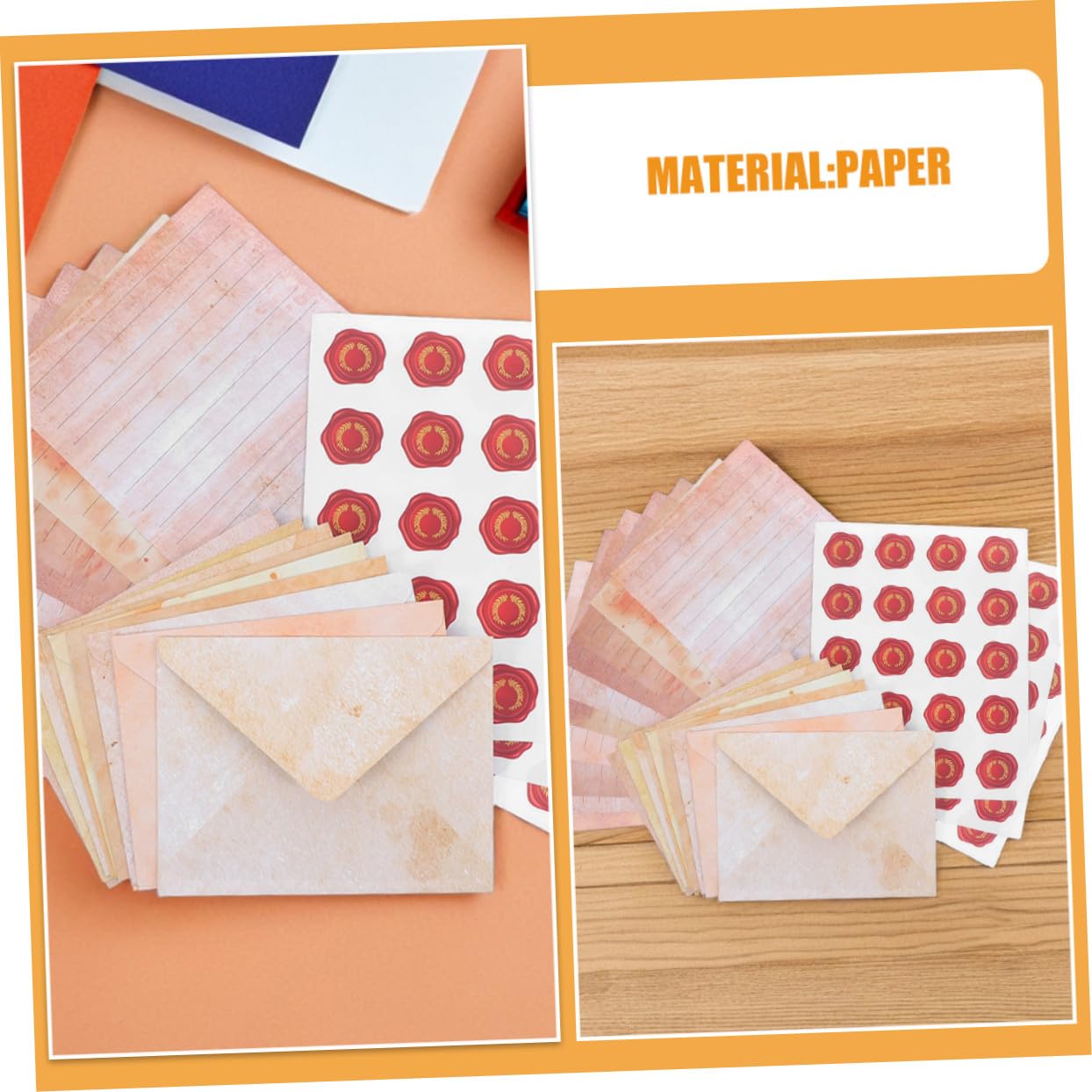 100 Vintage und Umschlägen Papier Briefschreibset mit Satz Aufklebern