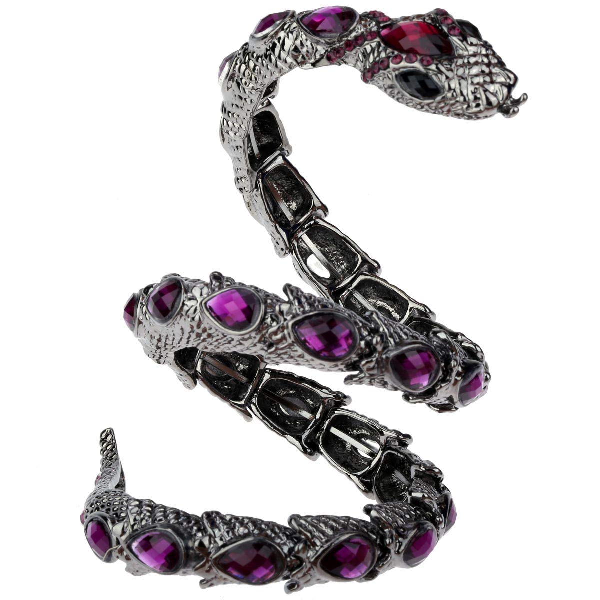 YACQ Women's Crystal Stretch Snake Bracelet Fit Wrist Size 6-1/2 to 8 Inch - Lead & Nickle Free - Halloween Costume Outfit Accessories Jewelry