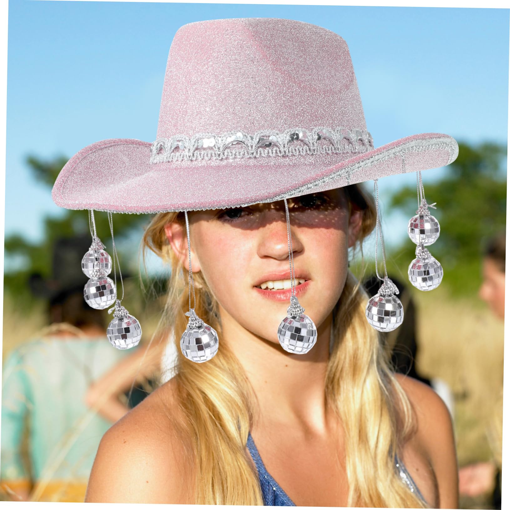PRETYZOOM sombrero de vaquero discoteca sombrero con visera de mujer cowgirl hat de cowgirl disfraz flash Decoración de fiesta accesorios de fiesta de año nuevo 2023 paño