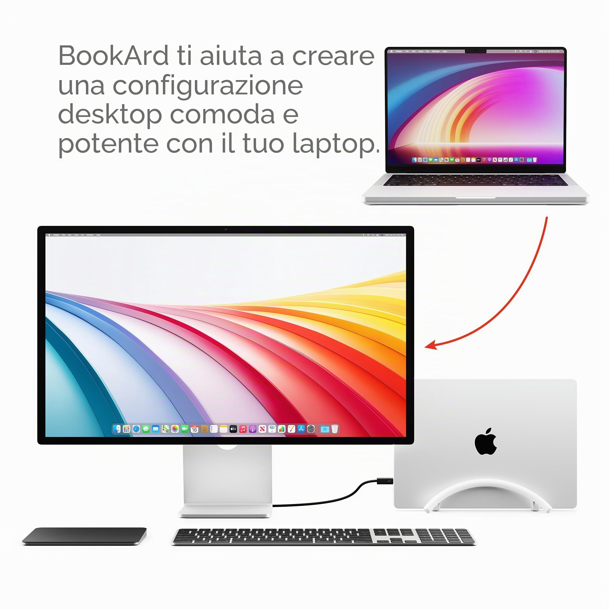 Twelve South BookArc Flex, Ständer per MacBook, Notebook, bianco