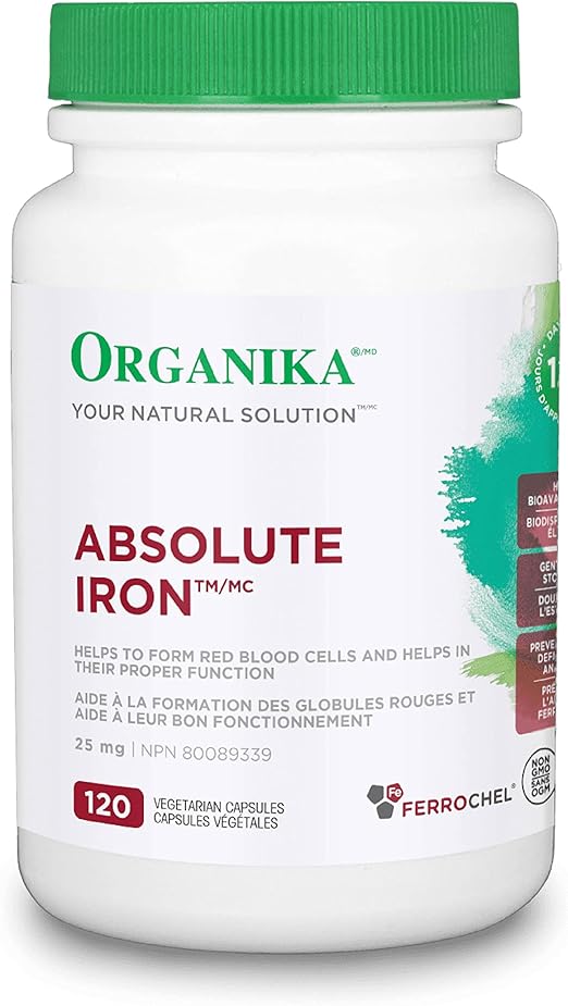 Organika Absolute Iron Iron Bisglycinate High Availability, Gentle on
