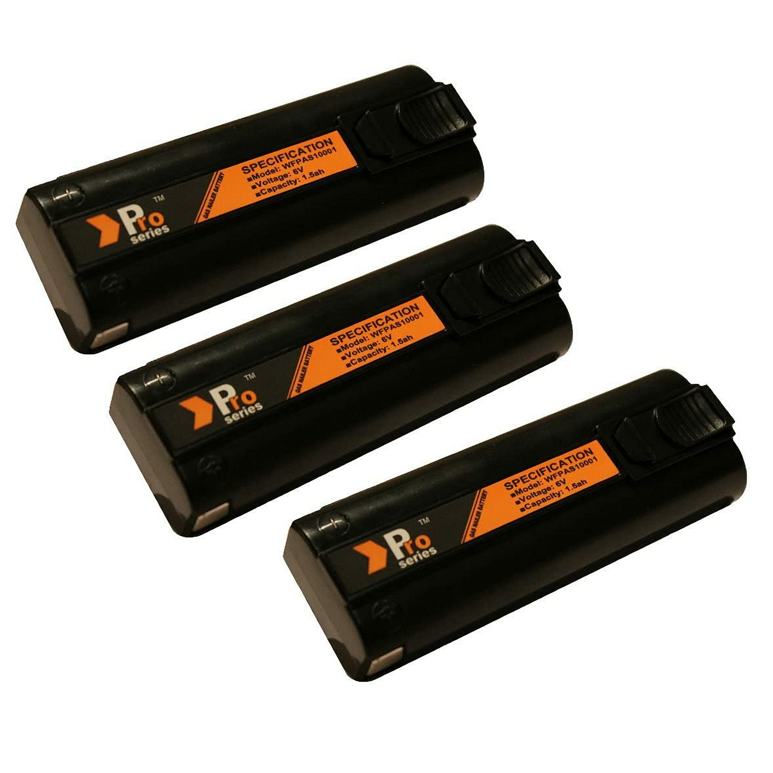 Pro Series Black 3 X Replacement Batteries 6V 1.5Ah (Pro Series) For Paslode Nailers