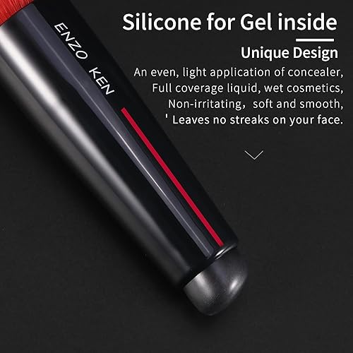 Miniatura 4 de ENZO KEN - Brocha de base Kabuki de doble punta con esponja de maquillaje de ENZO KEN, cepillo de contorno de crema de viaje portátil, cepillo de