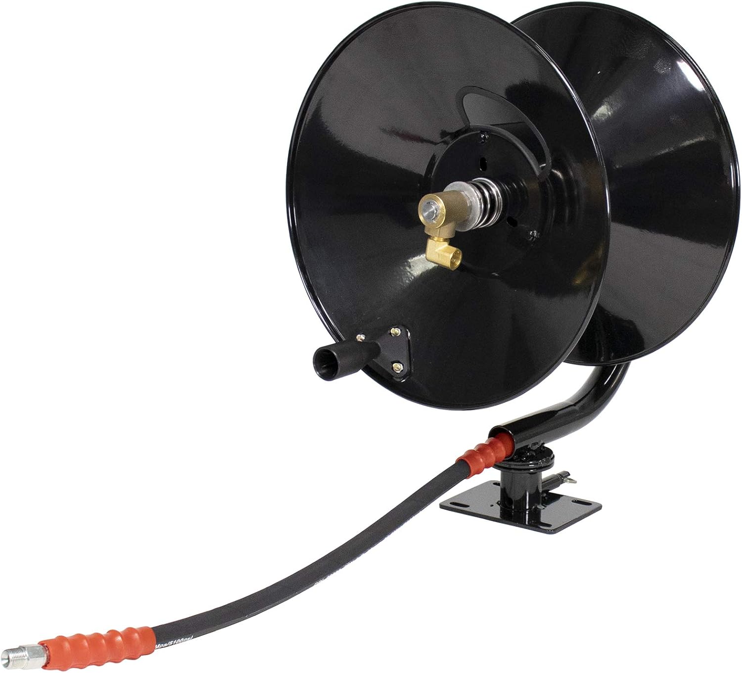 Erie Tools 5100 PSI 3/8" x 100' Pressure Washer Hose Reel with 360 Degree Swivel Base