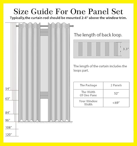 Miniatura 7 de 100% Blackout Shield Cortinas opacas de lino de 84 pulgadas de largo, con pestaña trasera, bolsillo para barra, cortinas opacas con aislamiento