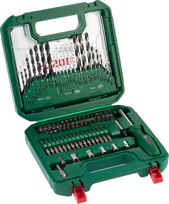 Bosch Basis-Set 80-tlg. (264 x 248 mm Zubehör Schraubendreher Bohrschrauber) - Amazon Edition
