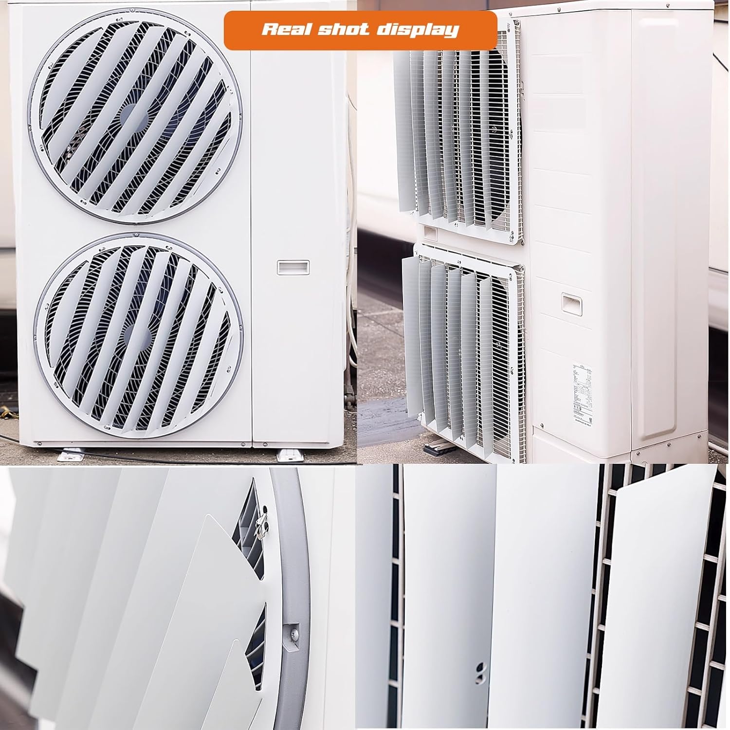 Air Conditioner Outdoor Unit Air Guide Plate, Galvanized Steel Air Vent Protection Fence Screen, Air Conditioner Deflector for Outside Units, Anti-Direct Blowing Baffle(Round,43cm/16.9in)