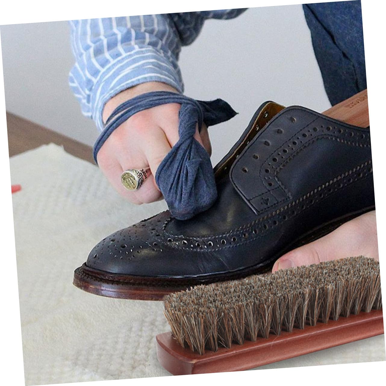 POPETPOP 4piezas Cepillo De Cerdas De Crin para Limpiar Interiores y Zapatos Cepillo para Pulir Zapatos