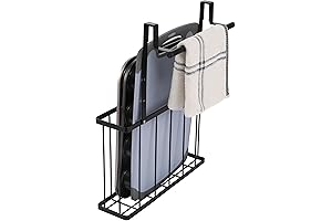 KES Over the Cabinet Door Cutting Board Organizer with Towel Bar