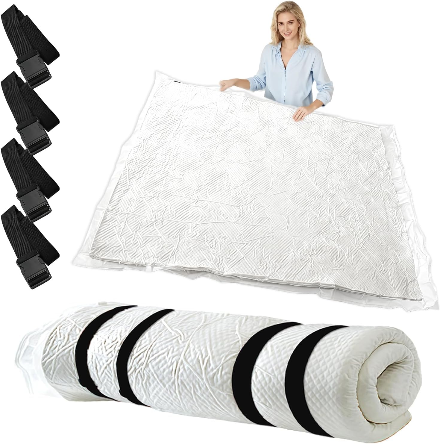 Thick Strong Jumbo Vacuum Storage Bags (240x250 cm) - For Mattress (Super King/Double/Queen Size), Duvet, Clothes, Quilts, Comforters - Ideal for Storage & Shipping