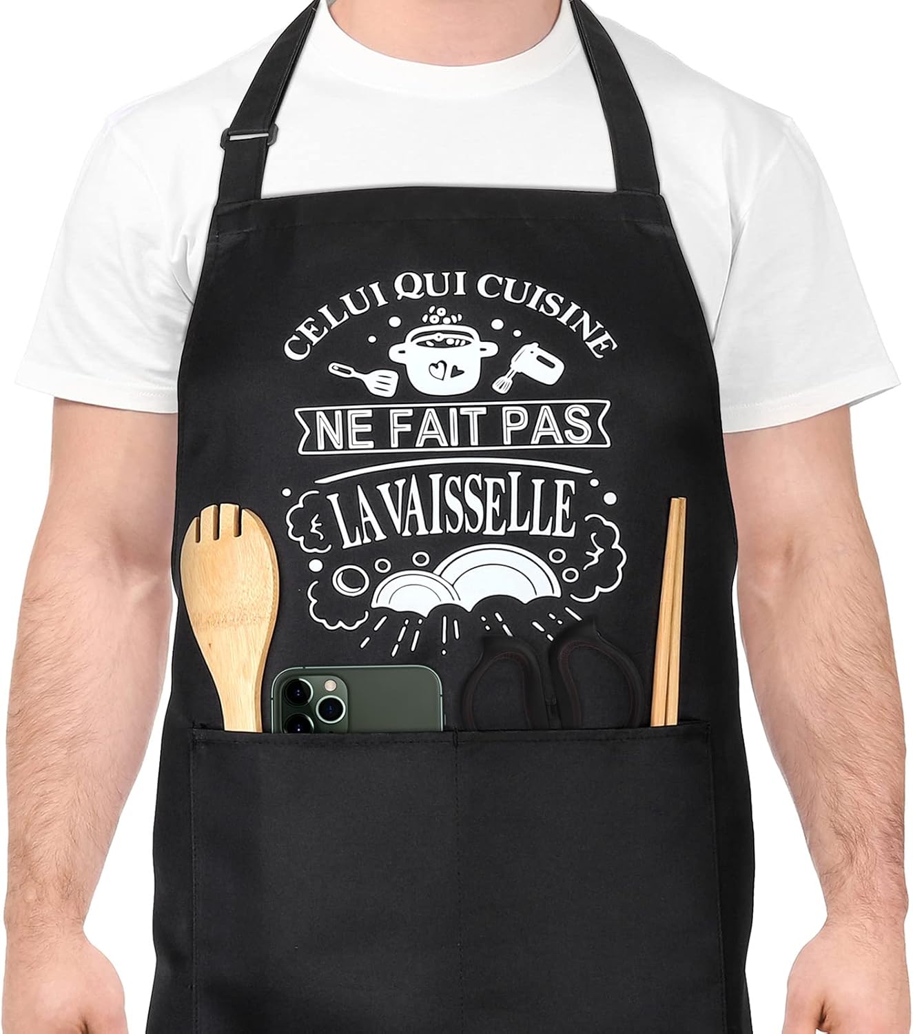 Tablier de barbecue en cuir Thomas The Pearsons - Avec poche - BBQ