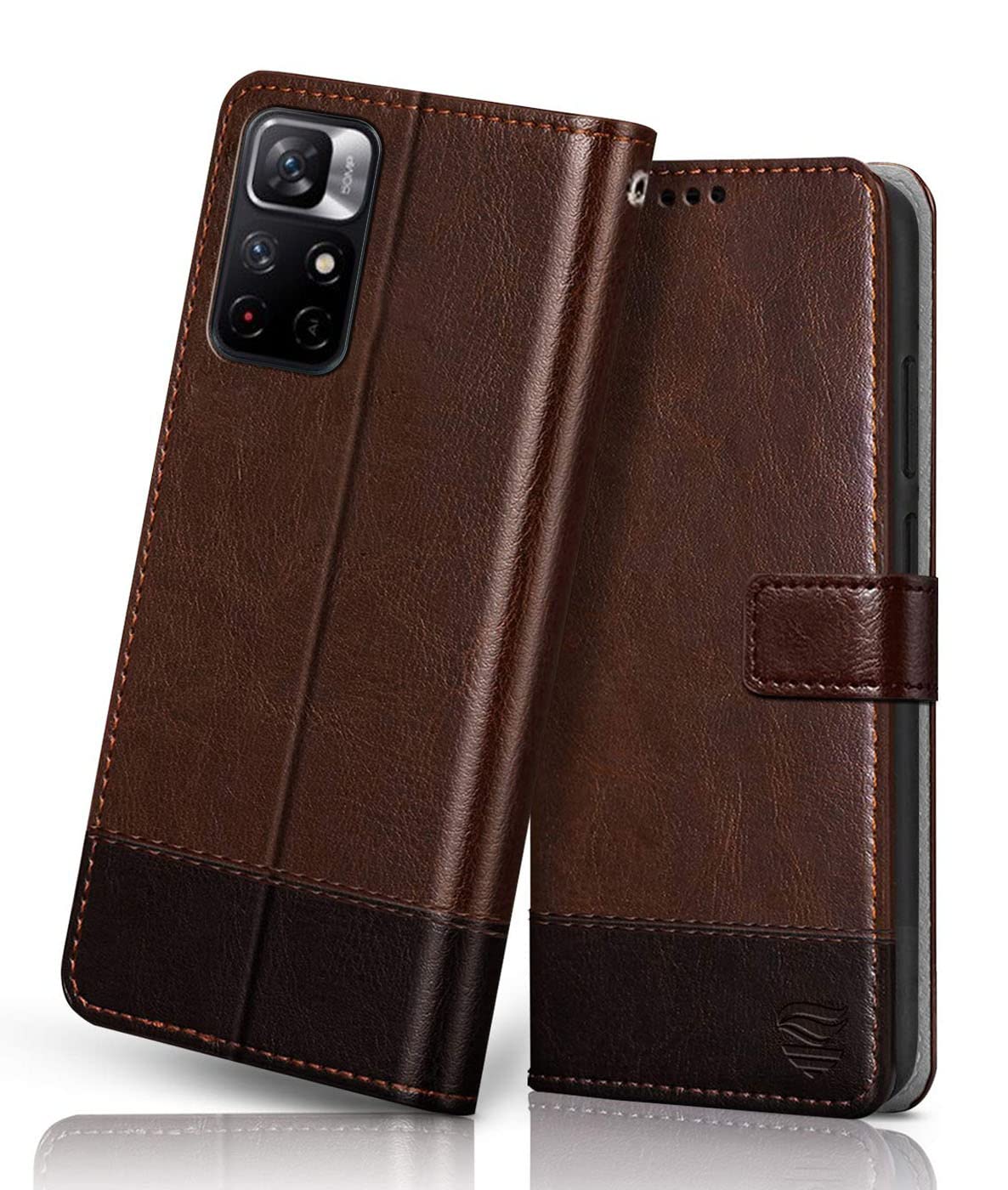 FLIPPED Vegan Leather Flip Case Back Cover for Xiaomi Redmi Note 11T 5G (Flexible, Shock Proof | Hand Stitched Leather Finish | Card Pockets Wallet & Stand | Brown with Coffee) (B09MS5HPHR) Amazon Price History, Amazon Price Tracker